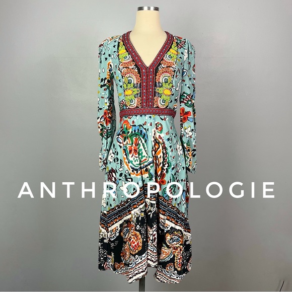 ANTHROPOLOGIE Akemi + Kin Karmina Sky Blue Beaded Dress with Pockets Size 2 - Picture 14 of 14